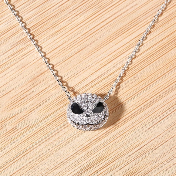 The Nightmare Before Christmas Jack Skeleton Sterling Silver Sapphire Necklace - Picture 8 of 12